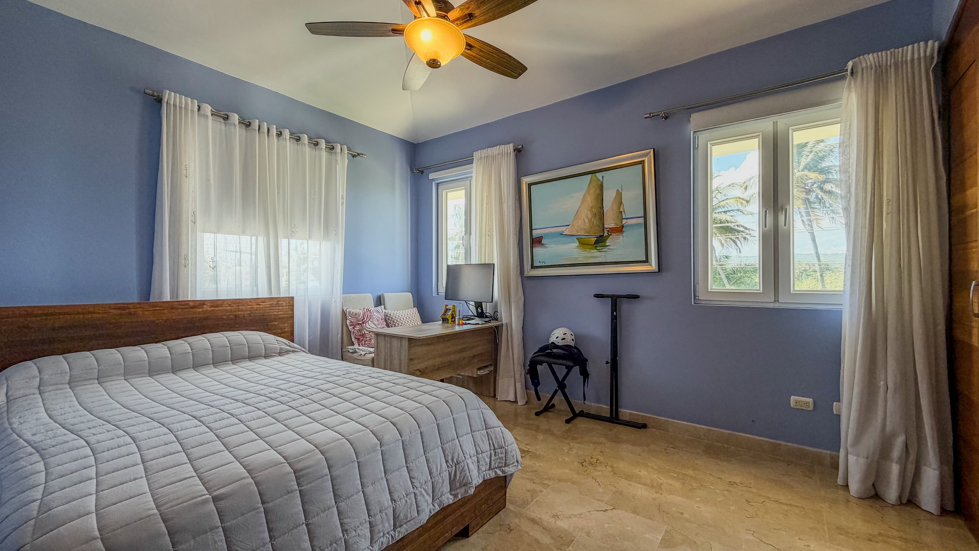 4-Bedroom Beachfront Penthouse with Ocean Terraces in Cabarete — Bedroom