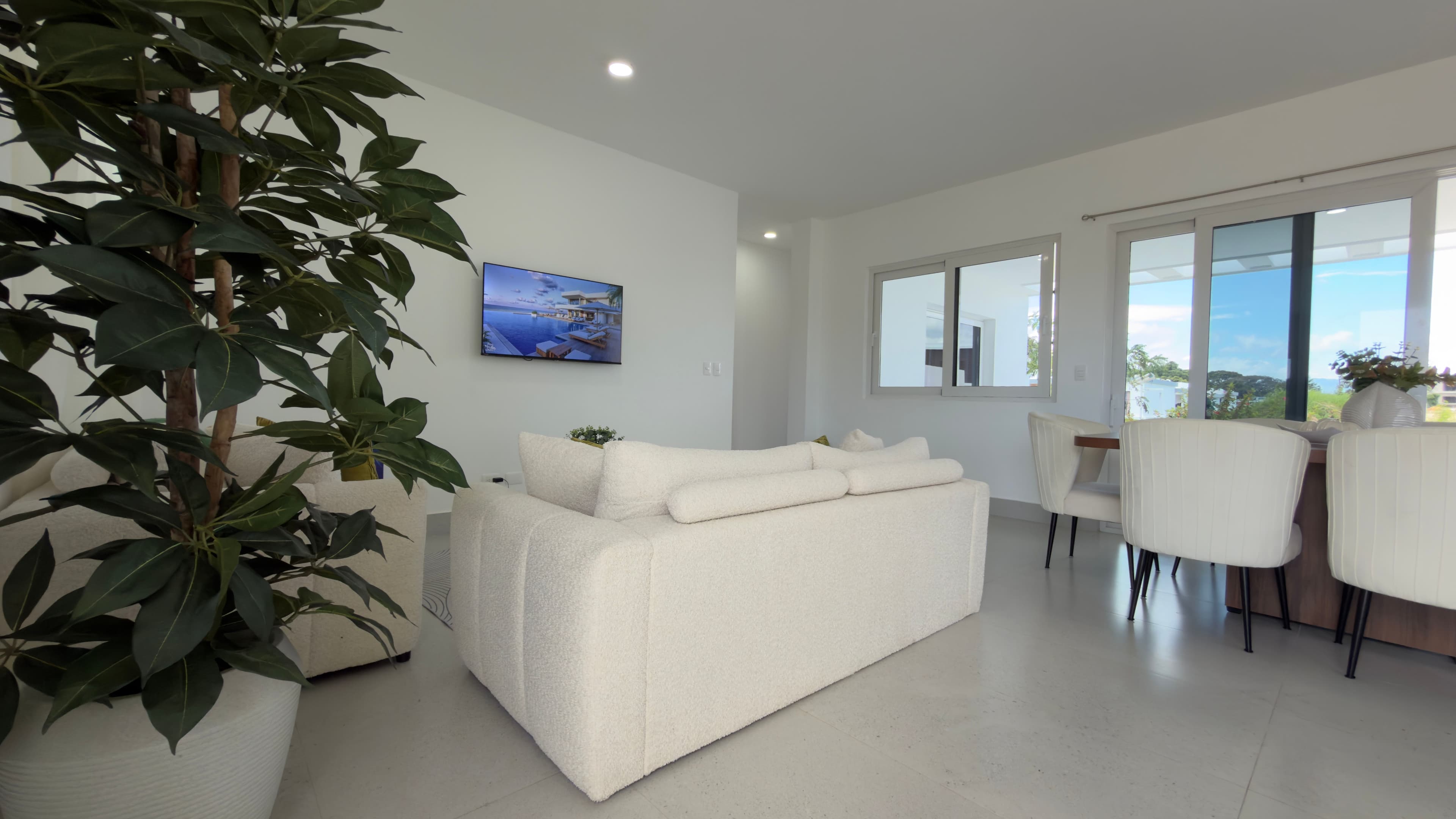 3-Bedroom Furnished Villa with Private Pool in Sosúa Ocean Village — Living room