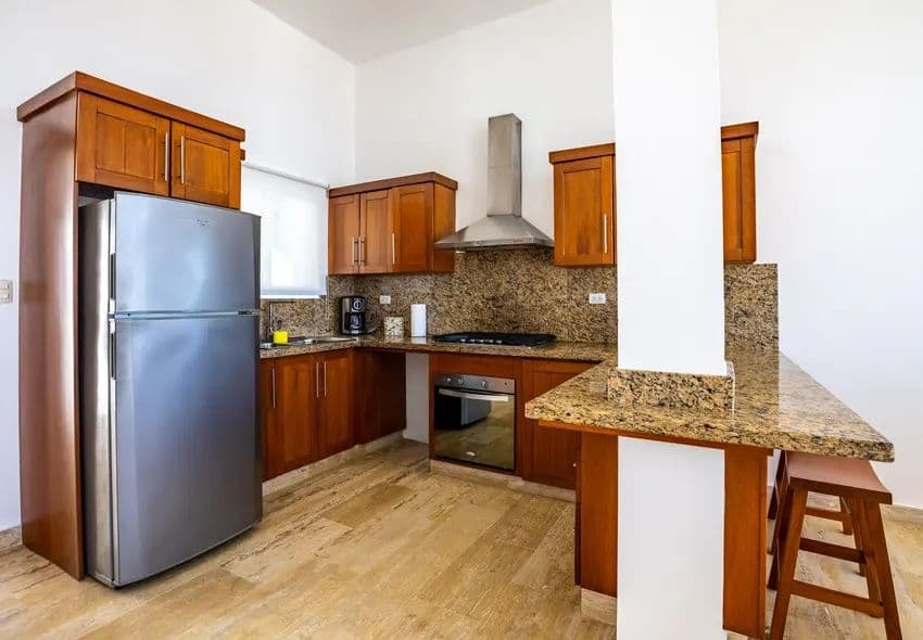 1-Bedroom Ocean View Apartment with 137 m² of Space in Sosúa — Kitchen
