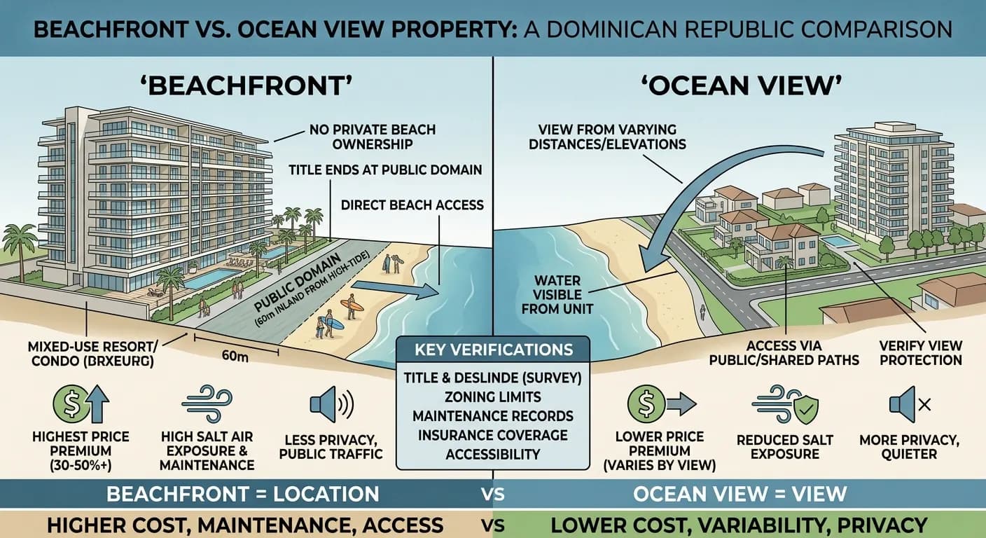 Beachfront vs Ocean View Property in the Dominican Republic
