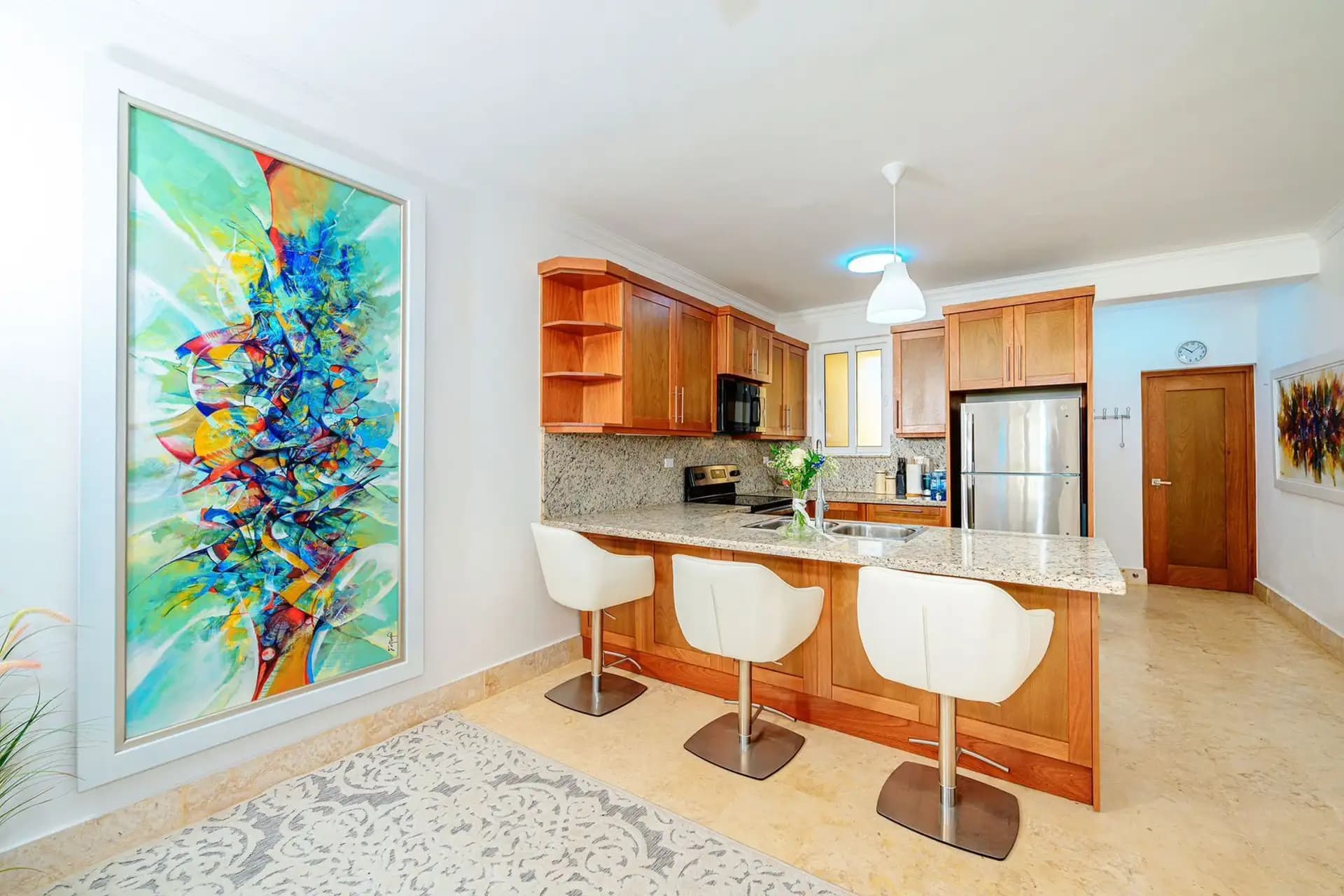 2-Bedroom Ocean-View Apartment at Hispaniola Beach, Sosúa — Kitchen
