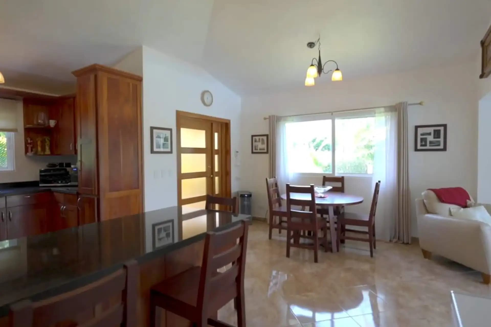 2-Bedroom Villa with Pool and Large Garden in Casa Linda, Sosúa — Open living & dining area