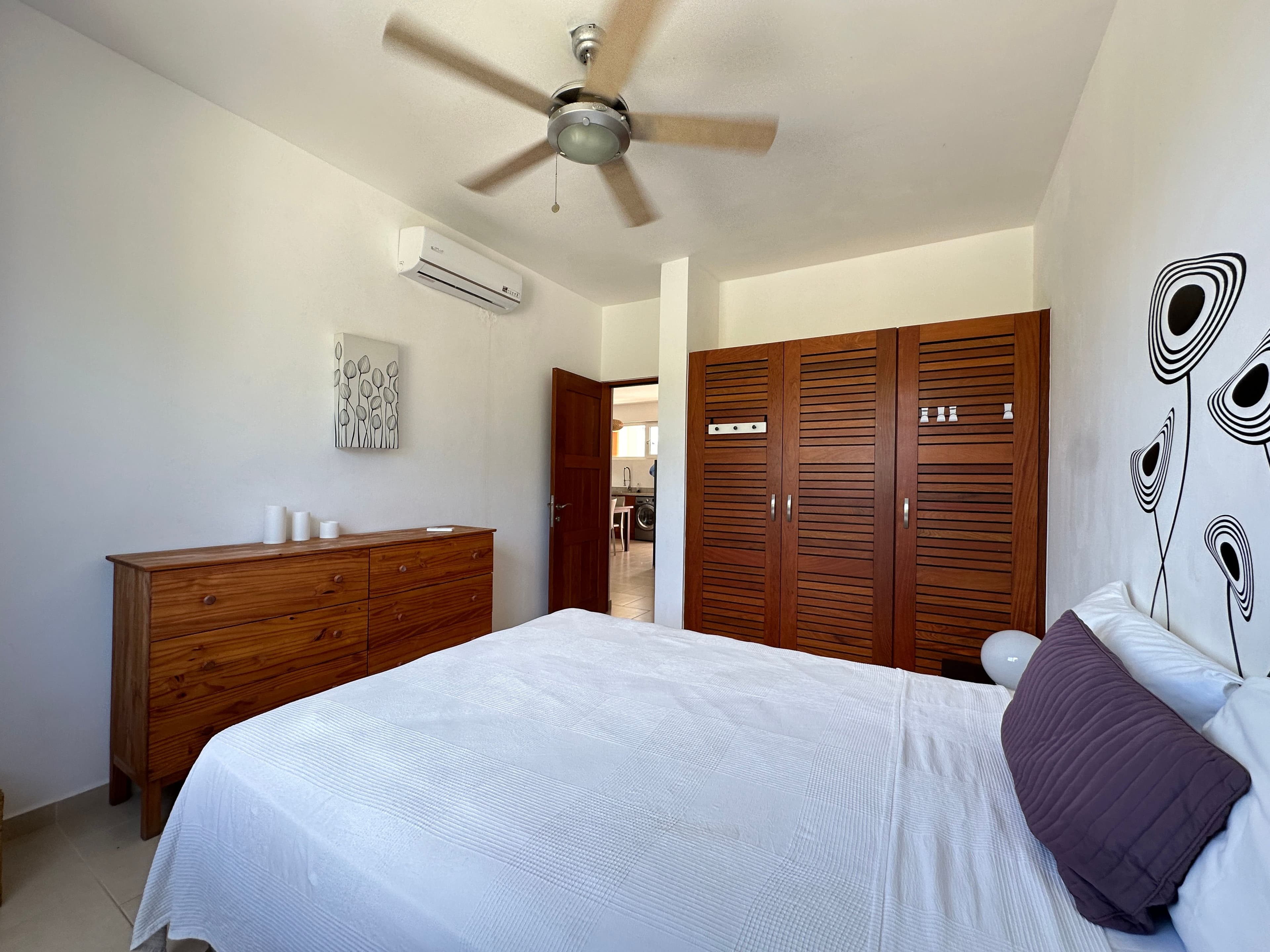 Appartement meublé 2 chambres à Infiniti Blu en bord de plage, Sosúa — Bedroom