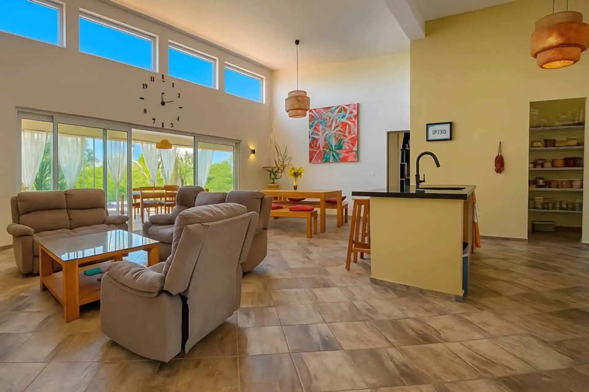 3-Bedroom Villa on a 1,071 m² Lot in Perla Marina, Cabarete — Open living & dining area