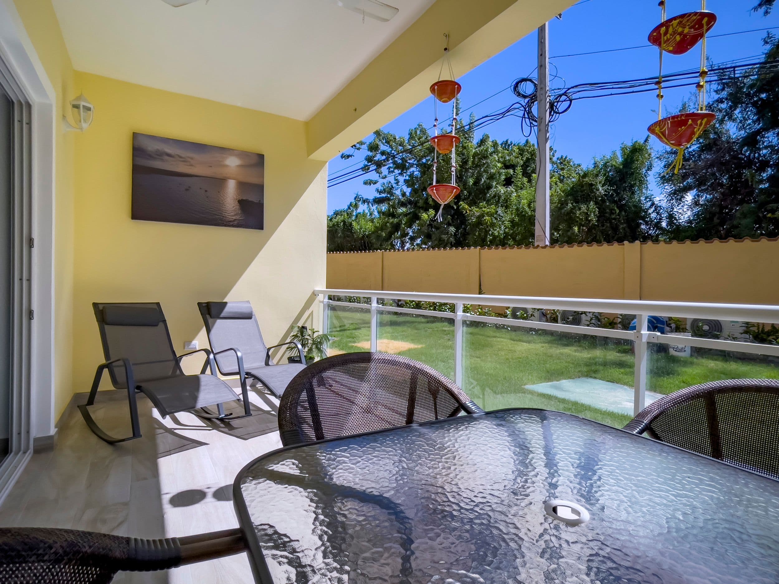 1-Bedroom Furnished Condo near Sosúa Beach in Hill Side Condos — Terrace