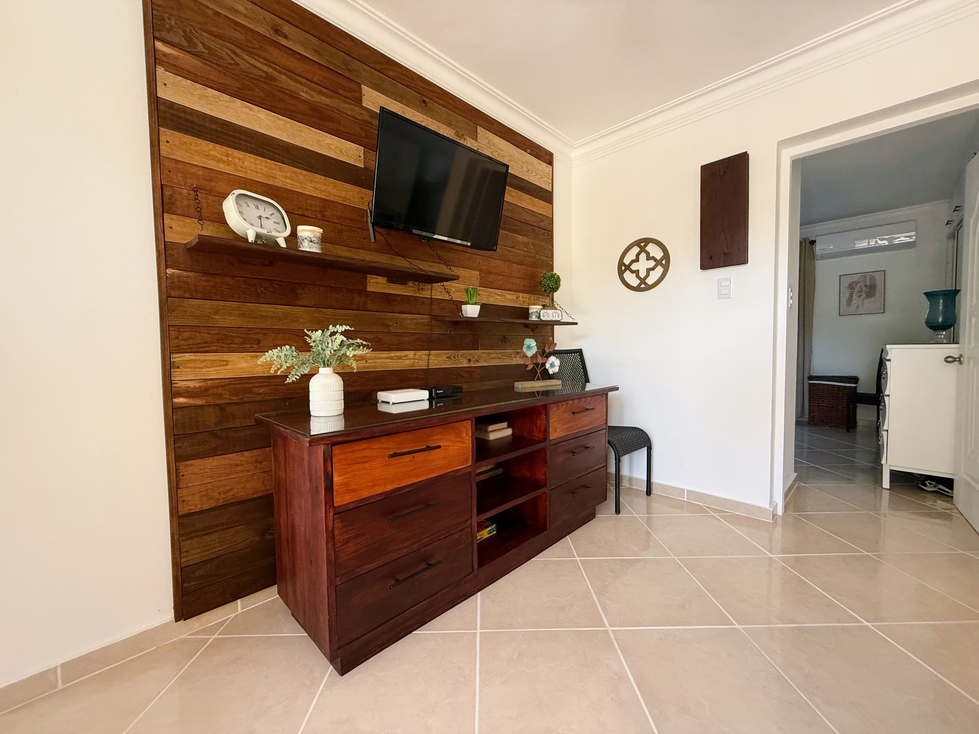 Appartement meublé 1 chambre avec grand balcon au centre de Sosúa — Living room