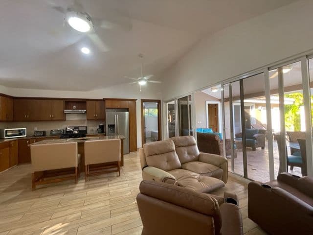 3-Bedroom Villa with Pool in Casa Linda, Sosúa — Open living & dining area