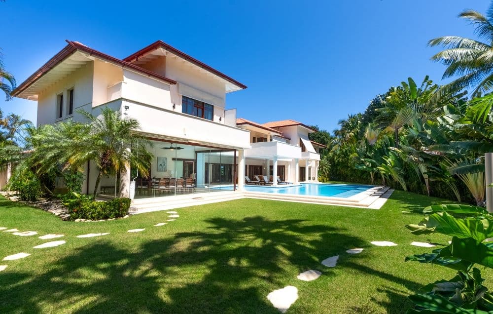 Villa mit 7 Schlafzimmern und Salzwasserpool in Sea Horse Ranch, Cabarete — Garten