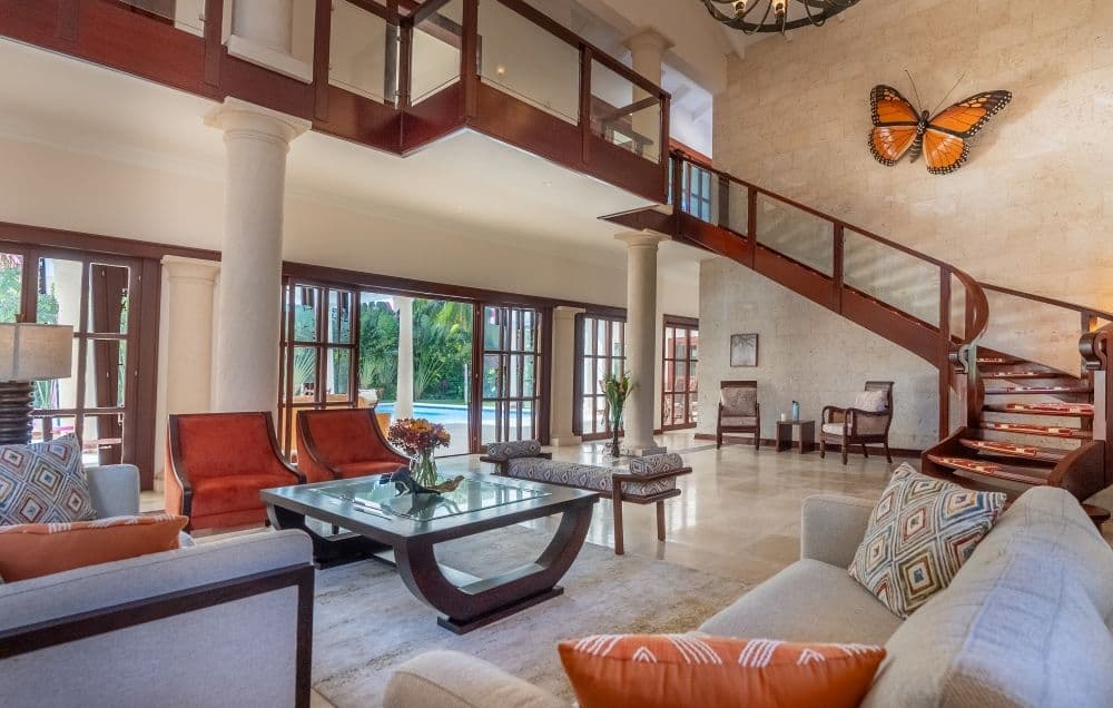 Villa mit 7 Schlafzimmern und Salzwasserpool in Sea Horse Ranch, Cabarete — Wohnzimmer