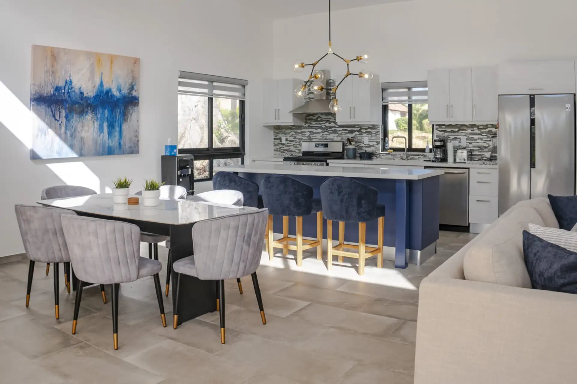 2-Bedroom Villa with Flexible Layout and Pool in Casa Linda, Sosúa — Open living & dining area