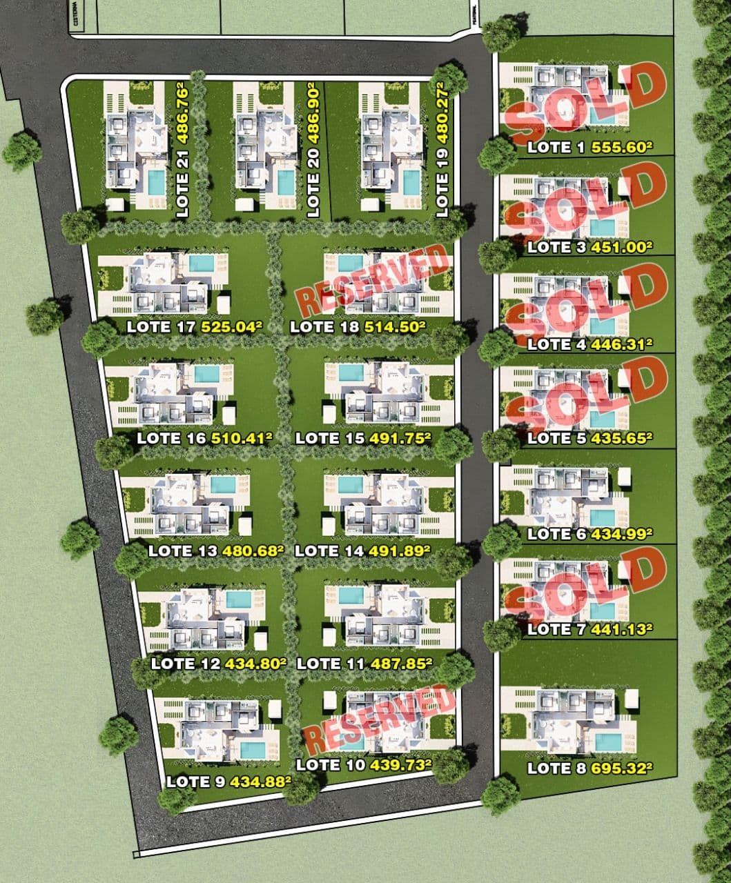 3-Bedroom Custom Villa with Private Pool at Kite Beach, Cabarete — Site plan