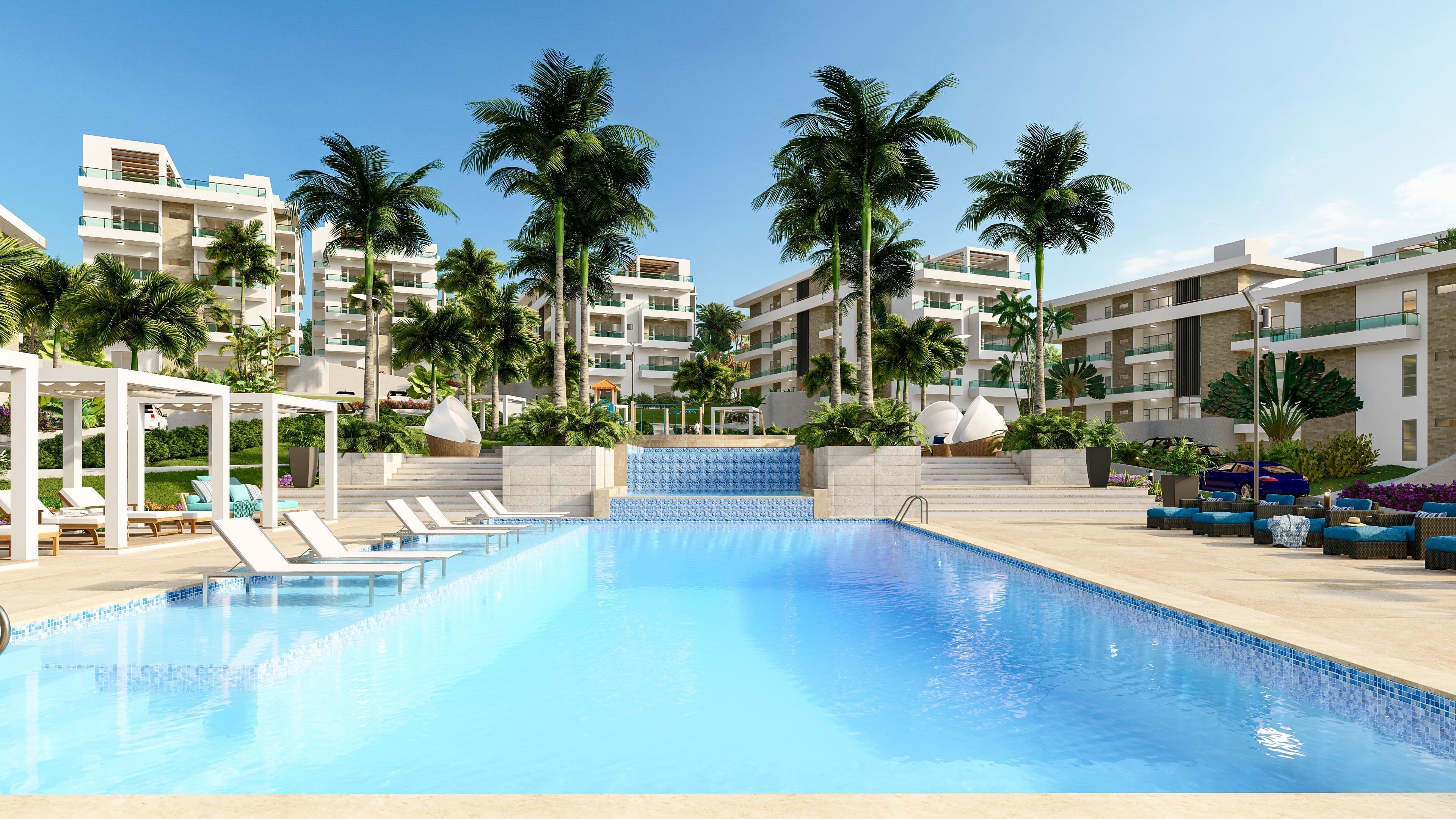 2-Bedroom Condo with Private Terrace near Cabarete Beaches — Pool