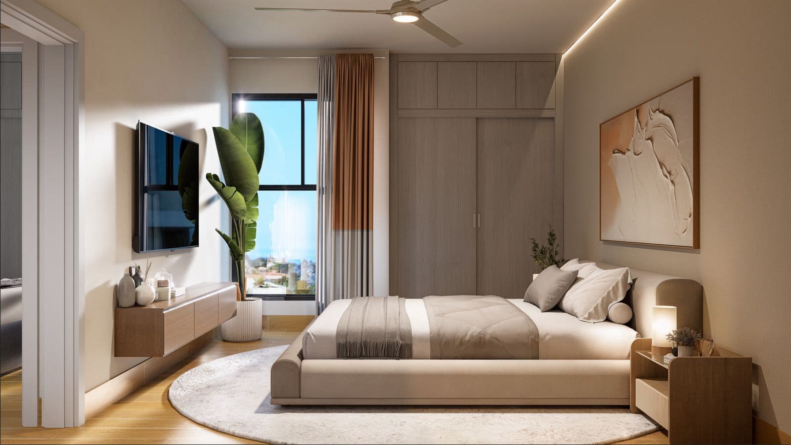 2-Bedroom Condo with Private Terrace at Green One, Playa Dorada — Bedroom