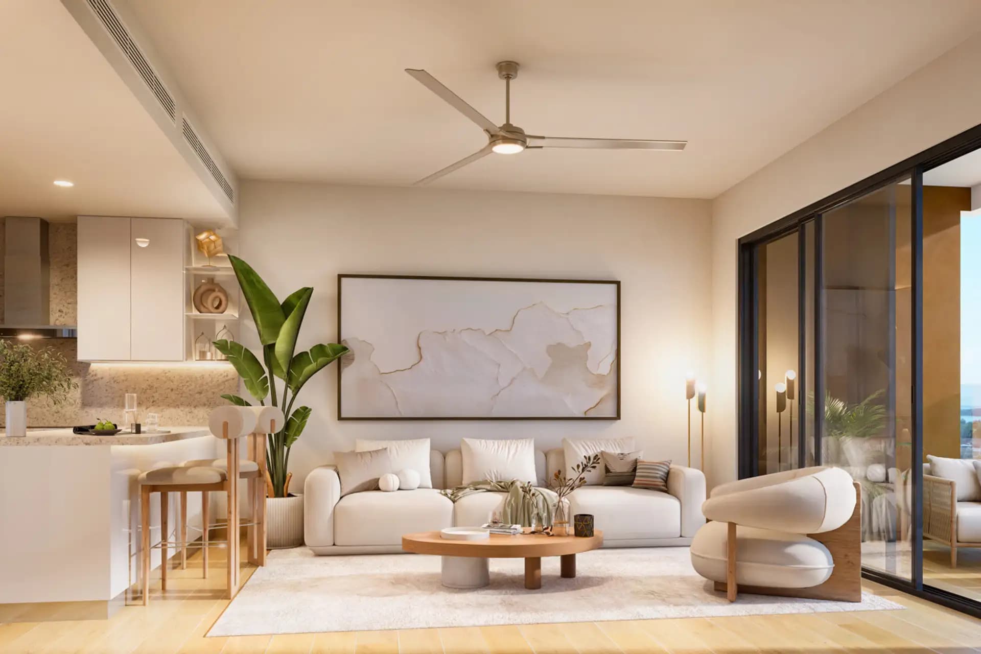 1-Bedroom Apartment with Golf View in Playa Dorada, Puerto Plata — Living room
