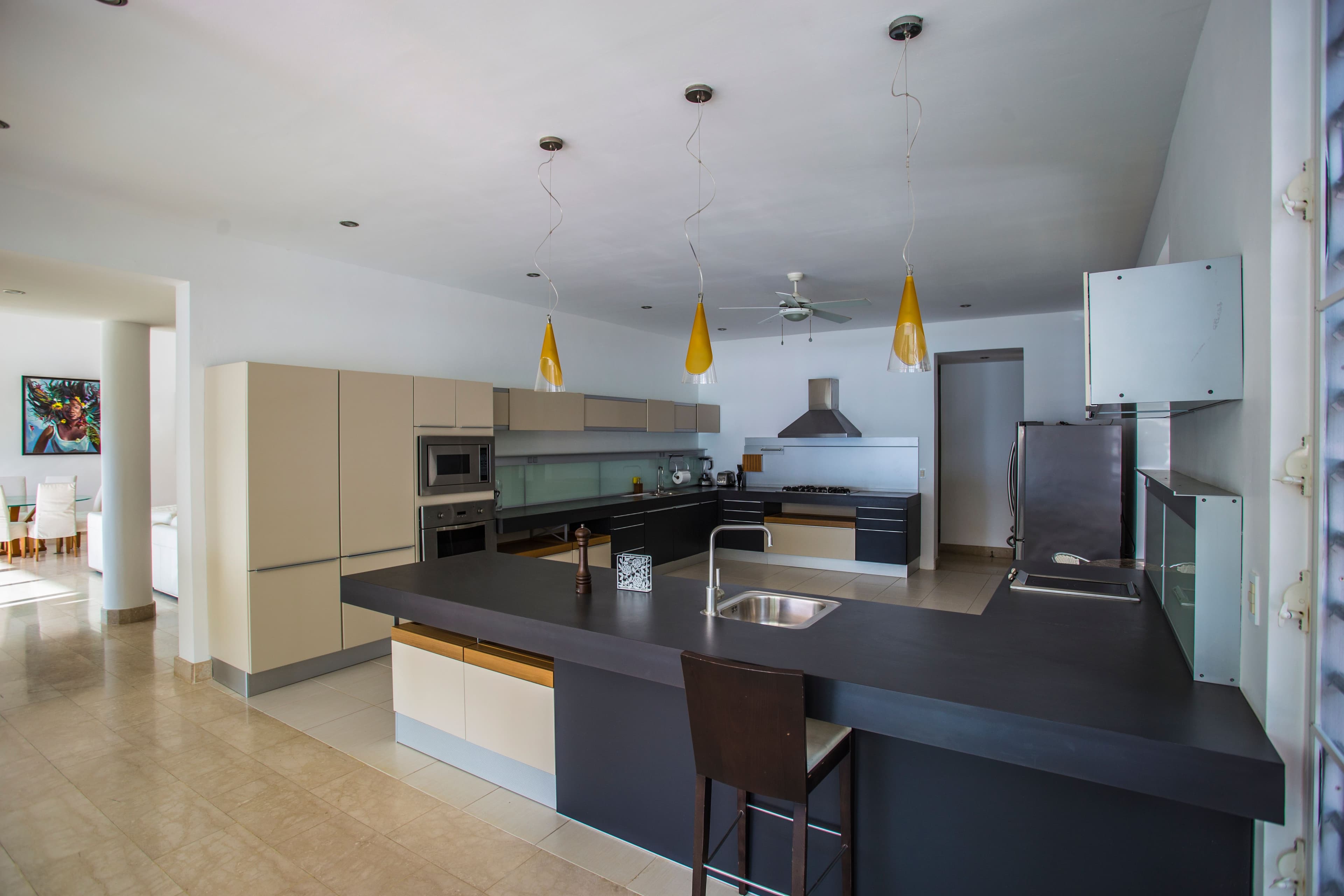 6-Bedroom Oceanfront Estate with Private Beach Access in Sosúa — Kitchen