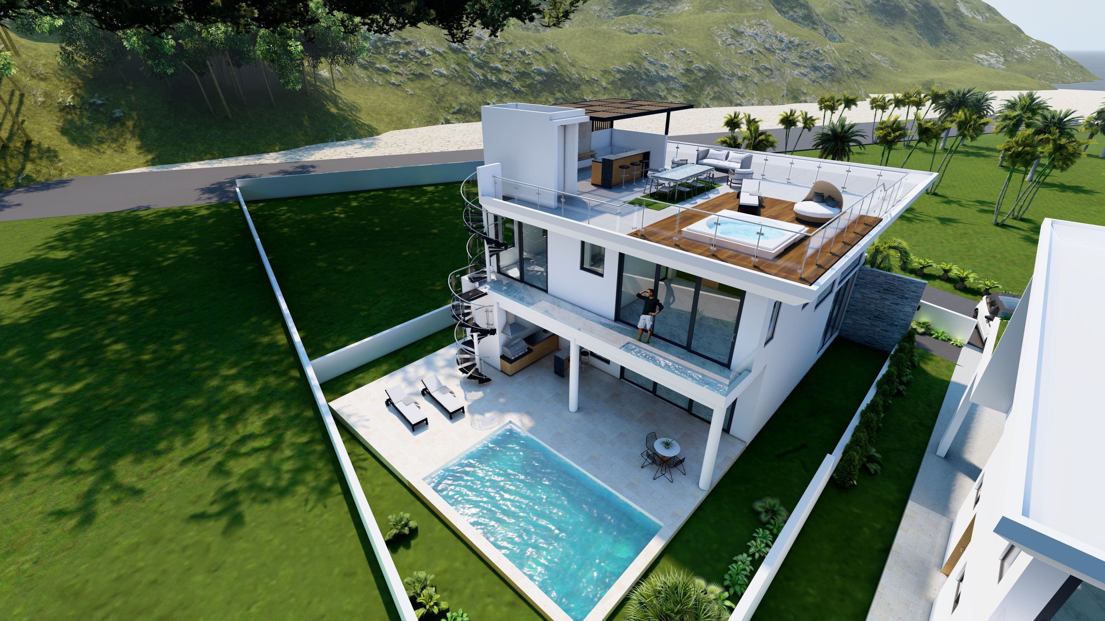 Villa 3 chambres en bord de plage avec vue sur l'océan à Cabarete Est — Exterior