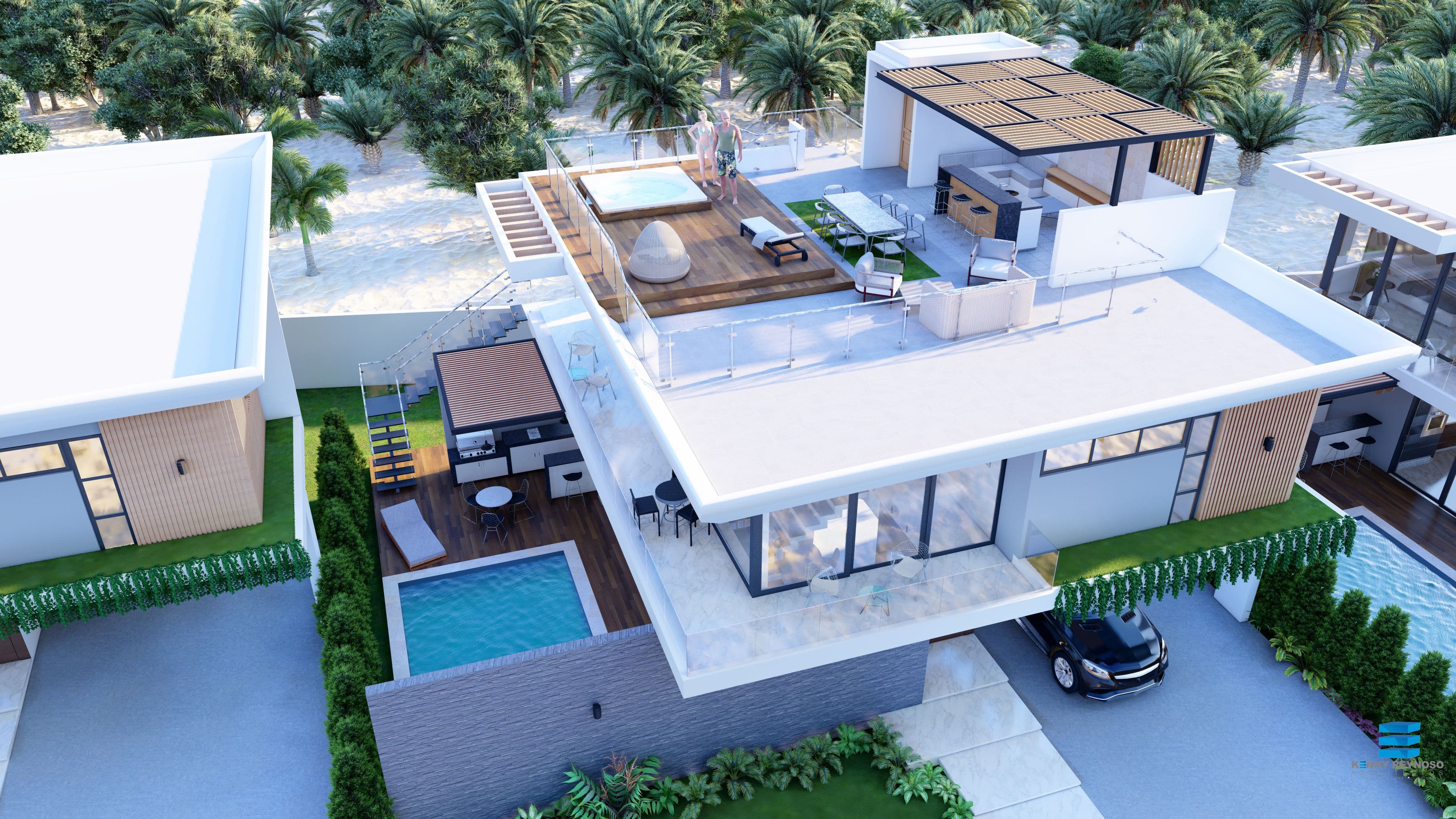 Villa 3 chambres en bord de plage avec vue sur l'océan à Cabarete Est — Exterior
