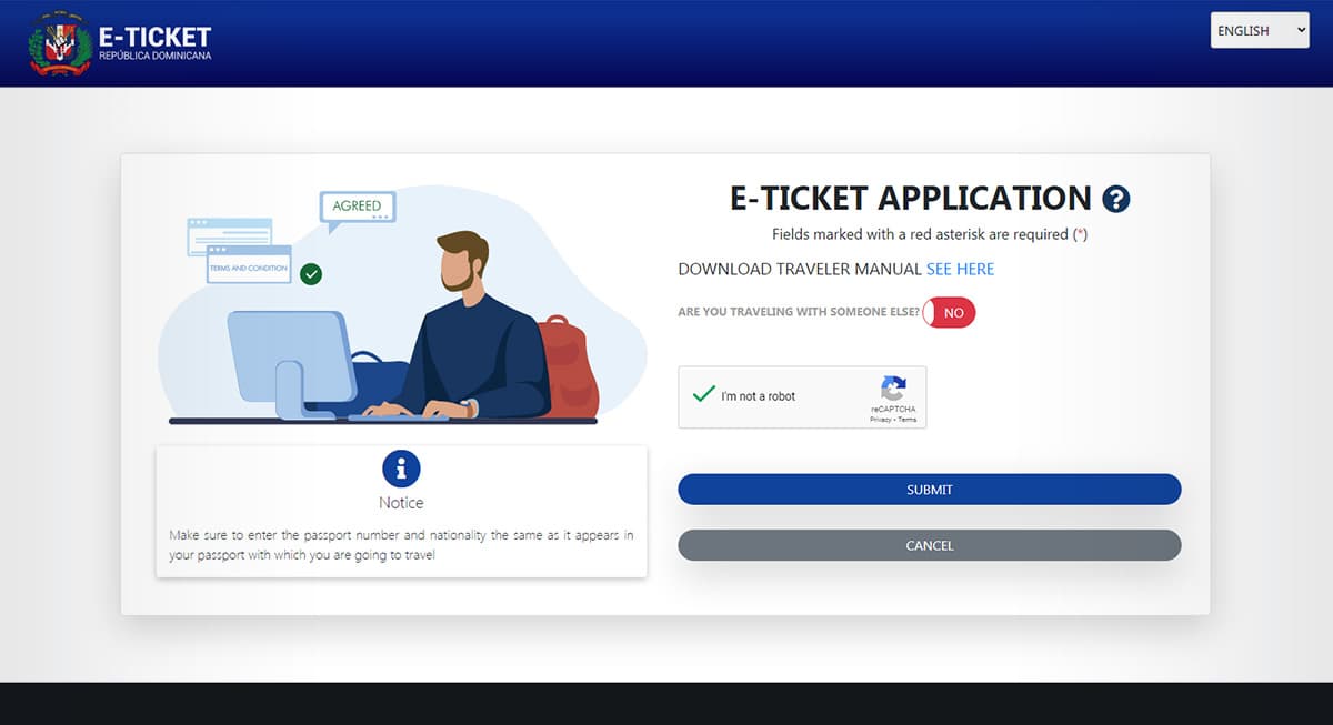 Dominican Republic E-Ticket QR code confirmation on a smartphone